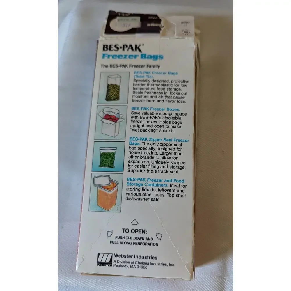 Bes-Pak Zipper Seal‎ Freezer Bags 50 Pint Bags Vintage Collection